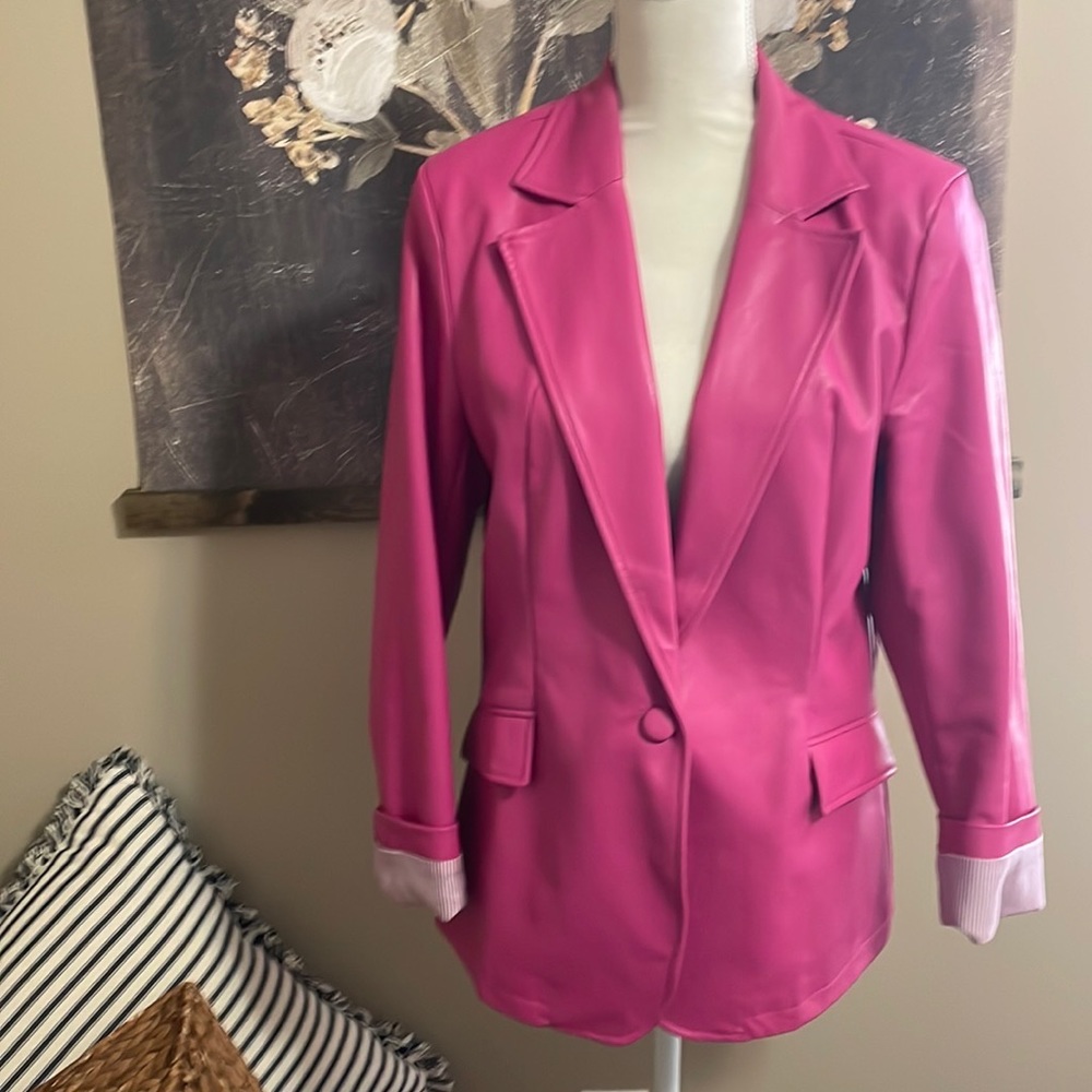 Vegan Leather “Barbie” Pink Jacket